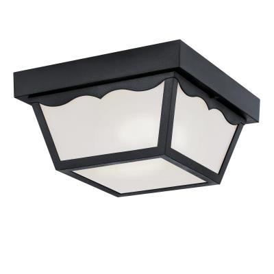 10-Inch, Two-Light Polypropylene Outdoor Flush Mount Ceiling Fixture